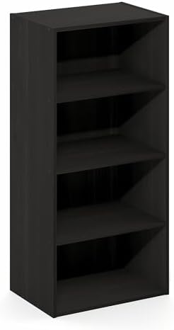 Furinno Basic Book Shelf, 4-Tier Bookcase with Open Shelf, Bookshelf, Cube Storage Organizer, 11 x 17 x 35, for Living R