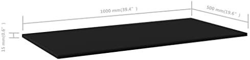 4 pcs Bookshelf Boards Chipboard Replacement Panels Storage Units Organizer Display Shelves, Black 39.4"x19.7"x0.6"