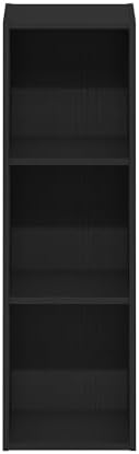 Furinno Fulda Book Shelf, 3-Tier Narrow Bookshelf, Bookcase with 10-in Width Storage Shelf, 9.3 x 9.8 x 31.5, for Living