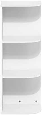Furinno PASIR Book Shelf, 3-Tier Corner Bookshelf with Open Shelf, Standing Bookcase, 9.3 x 12 x 31.5 for Organization a