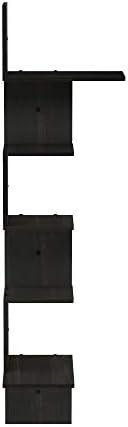 Furinno Rossi 5-Tier Corner Floating Shelves for Wall, Espresso