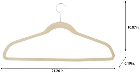 Simplify Extra Wide 21" Velvet Coat Hangers | 24 Pack | Slim Design | Heavy Duty | Holds 10 Pounds | Closet Organization | Shirt & Clothes | Ivory