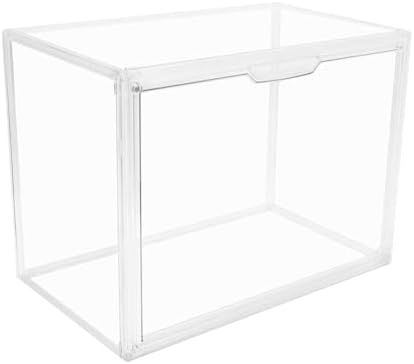 GUDEMAY Clear Stackable Plastic Storage Bins with Lid, Dustproof Acrylic Display Case for Collectibles, Large Figures Sh