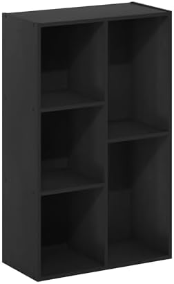 Furinno LUDER Book Shelf, 5-Cube Bookshelf, Reversible Bookcase, 9.4 x 19.5 x 31.5, Easy Assembly, for Living Room, Bedr