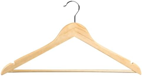 KESPER Shaped Clothes Hangers – Pack of 12, Material: Lotus Wood, Metal, Dimensions: 44.5 cm Wide, Colour: Brown, Natura