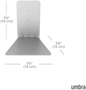 Umbra Conceal Floating Bookshelf, Metal Wall Shelf, Set of 3, Small, Silver