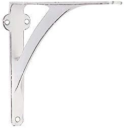A29 Iron Wall Shelf Brackets, 7.38 x 9.88 in, Distressed White, Set of 4