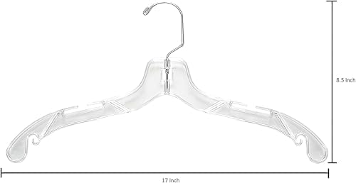 DEILSY™ Clear Plastic Hangers 12 Pack Durable Plastic Shirt Hangers