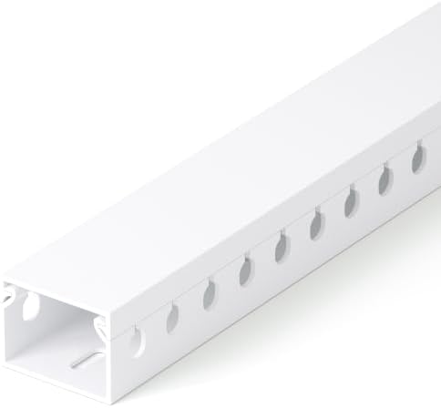 1.2"H x 1.6"W Cable Raceway, 12ft Under Desk Wire Management Channel, White