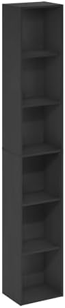 Furinno LUDER Book Shelf, 6-Tier Tall Modern Bookshelf, Bookcase with Open Shelves, 9.3 x 12 x 71, for Living Room, Bedr