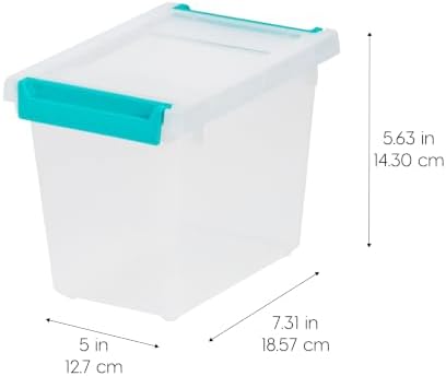 IRIS USA Storage Bins with Lids |Made in USA| 2 Qt Tall - (6-Pack) - Clear