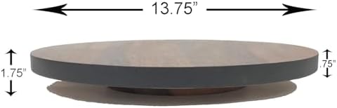 Woodard & Charles Round Acacia Wood Lazy Susan Turntable, 13.75" x 1.75"