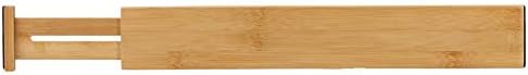 Cortesi Home Traci Natural Bamboo Spring Loaded Adjustable Drawer Dividers Set of 4
