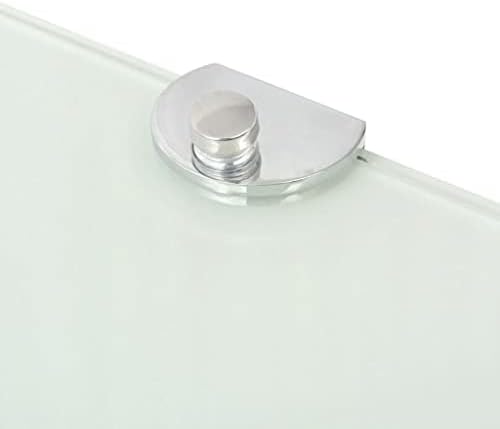 vidaXL Corner Shelf with Chrome Supports Glass White 9.8" x9.8