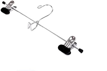 24 Quality Pants Hangers Heavy Duty Add-on Skirt/Slack Metal Hanger, Extra Wide Adjustable Clips, Multi Stackable Add on Hangers, Chrome, Jeans, Bottoms (24)