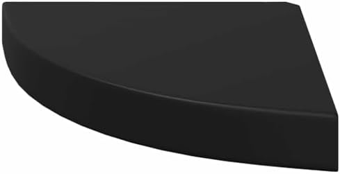 vidaXL Black Floating Corner Shelf - Durable Honeycomb MDF & Metal Material - Modern Design Invisible Mounting System - 