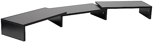 Mind Reader Dual Monitor Stand, Desktop Organizer, Laptop Riser, Office, MDF, 51.25"L x 9.25"W x 4.75"H, Black