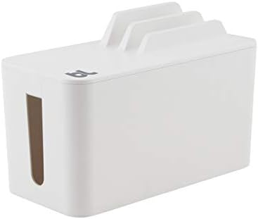 Bluelounge CableBox Mini Station White Cable and Cord Management System - Small Surge Protector Included