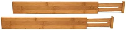 Lipper International Bamboo Kitchen Drawer Dividers, Set of 2