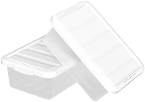 14 Quart Plastic Clear Storage Bin, 2 Packs
