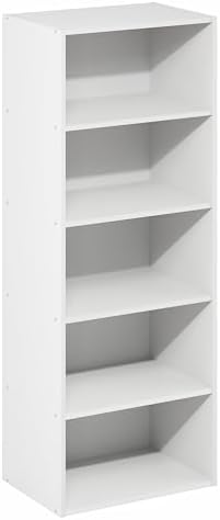 5-Tier Bookcase, Bookshelf with Open Shelf, Cube Storage Organizer Book Shelf, 11 x 17 x 44, for Bedroom, Home Office, L