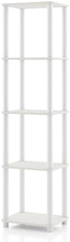 Homes: Inside + Out Apexa Modern 5-Tier Narrow Shelving Units, Collectibles Display Shelves, Easy Assembly Standing Shel