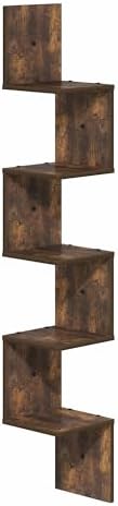 5-Tier Corner Square Wall Shelf, Corner Floating Shelves for Wall, Radial Wall Mounted Book Shelf, for Bedroom, Bathroom