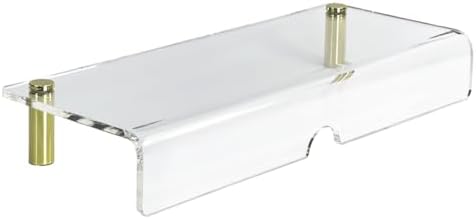 Clear Acrylic Monitor Stand Riser, 20 x 8 x 2.87 inches, Gold Posts