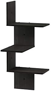 Furinno Rossi 3-Tier Corner Floating Shelves for Wall, Espresso