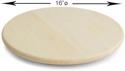 Woodard & Charles Round Wood Lazy Susan Turntable, 16" x 1.75", Whitewash