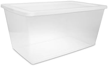 Clear Storage Bins with Lids, 90 Qt 2-Pack Stackable Plastic Totes