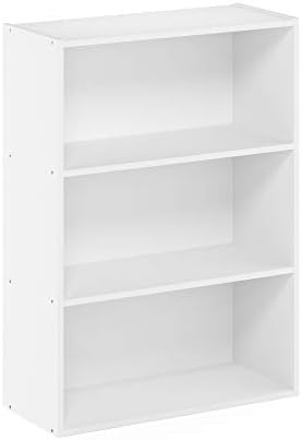 Furinno PASIR Book Shelf, 3-Tier Bookshelf, Storage Shelves Bookcase, 9.7 x 23.7 x 31.5, for Living Room, Bedroom, Home 