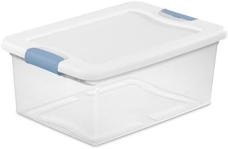 Sterilite Latching Box with Lids for Home and Office, 15 Quart, 24-Pack