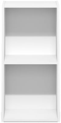Furinno LUDER Book Shelf, 2-Cube Bookshelf, Bookcase, White