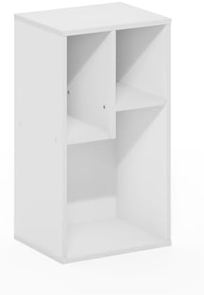 Furinno DALY Book Shelf, 3-Cube Bookshelf, Cube Storage Organizer Bookcase with Irregular Compartments, 9.4 x 11.7 x 21.