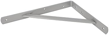 Amig - Wall Bracket for Shelves, Metal Bracket for Shelves, Angle for Shelves, Shelf Support, Steel, Colour Metallic Gre