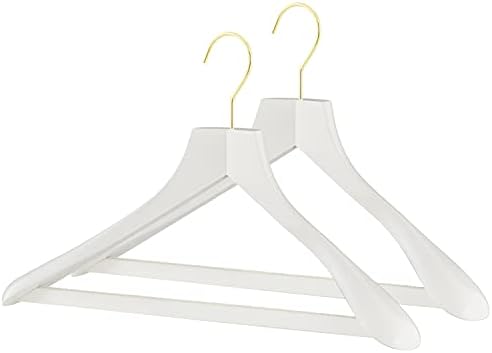 MAWA by Reston Lloyd, European Wooden Hanger, Beech Wood Body Form Hanger with Wide Supportive Shoulders, Rotating Hook,