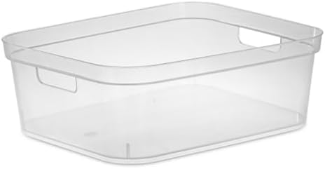 Sterilite Medium Storage Bin, Clear Plastic Organizing Container, 8-Pack
