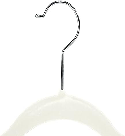 Simplify 24 Pack Velvet Hangers with Clips | Skirt and Pants | Slim Space Saving | Closet Organization | Non-Slip | Prevent Creases | Swivel Neck | Durable | Ivory