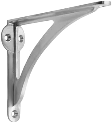 Brushed Nickel Shelf Bracket L-Shaped 4.5" Brass, Stylentdecor Wall Mount