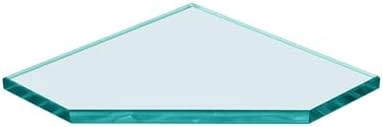Dulles Glass 10" x 10" Pentagon Glass Corner Shelf - Shelf Only - Tempered - 3/8" Thick - Flat Polished Glass