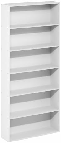 Furinno Basic Book Shelf, 6-Tier Bookcase with Open Shelf, Bookshelf, Cube Storage Organizer, 7 x 24 x 53, for Living Ro