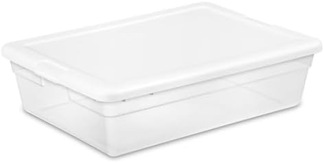 Sterilite 40 Pack Storage Box, 28 Quart Stackable Tote, Clear Plastic Container with Secure Snapping Lids for Home and O