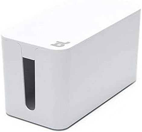 Bluelounge CableBox Cable and Cord Management System Includes Surge Protector (CableBox Mini | 2 Pack, White)
