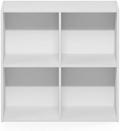 Furinno LUDER Book Shelf, 4-Cube Bookshelf, Bookcase with Open Shelves, 9.5 x 24.6 x 23.7, for Living Room, Bedroom, Hom