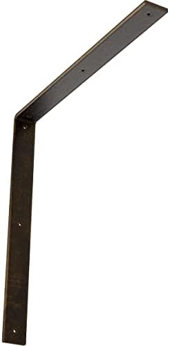 2" W x 20" D x 20" H Hamilton Steel Bracket, Antiqued Brass