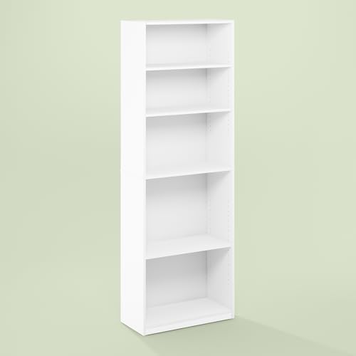 Frei Bookcases, Bookshelf, 71 Inch Tall 5 Tier Display Bookcase, with Adjustable Shelves, for Home Office, Living Room, 