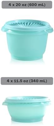 Tupperware Heritage Collection, New 16 Piece Food Storage Container Set in Vintage Green, Dishwasher Safe and BPA Free (8 containers, 8 lids)