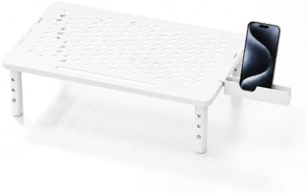 Computer Monitor Stand Riser for Desk, 3 Height Adjustable PC Laptop TV Desktop Monitor Stand Shelf, Metal Printer Table
