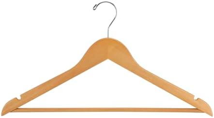 SSWBasics Wood All Purpose Hangers - Natural Wood - 17 inches - Case of 20